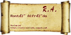 Rontó Alfréda névjegykártya